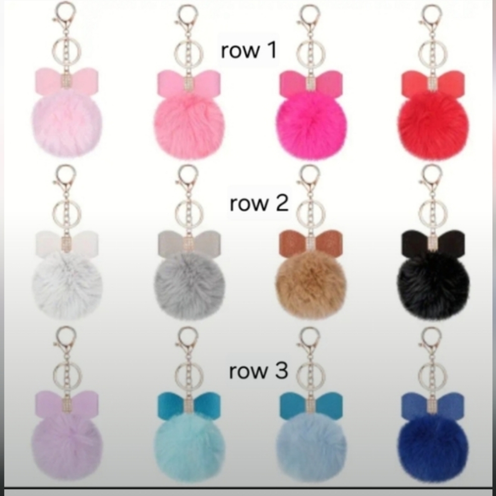 Colorful Pom Pom Keychain-Bag Charms (Pick 1) - Picture 1 of 2